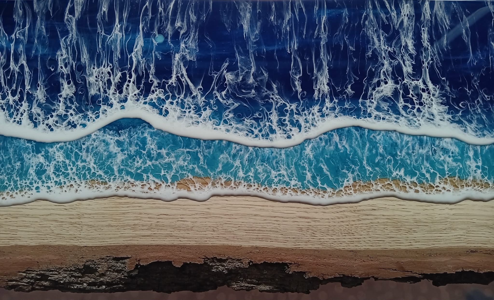 Ocean wave resin wall art