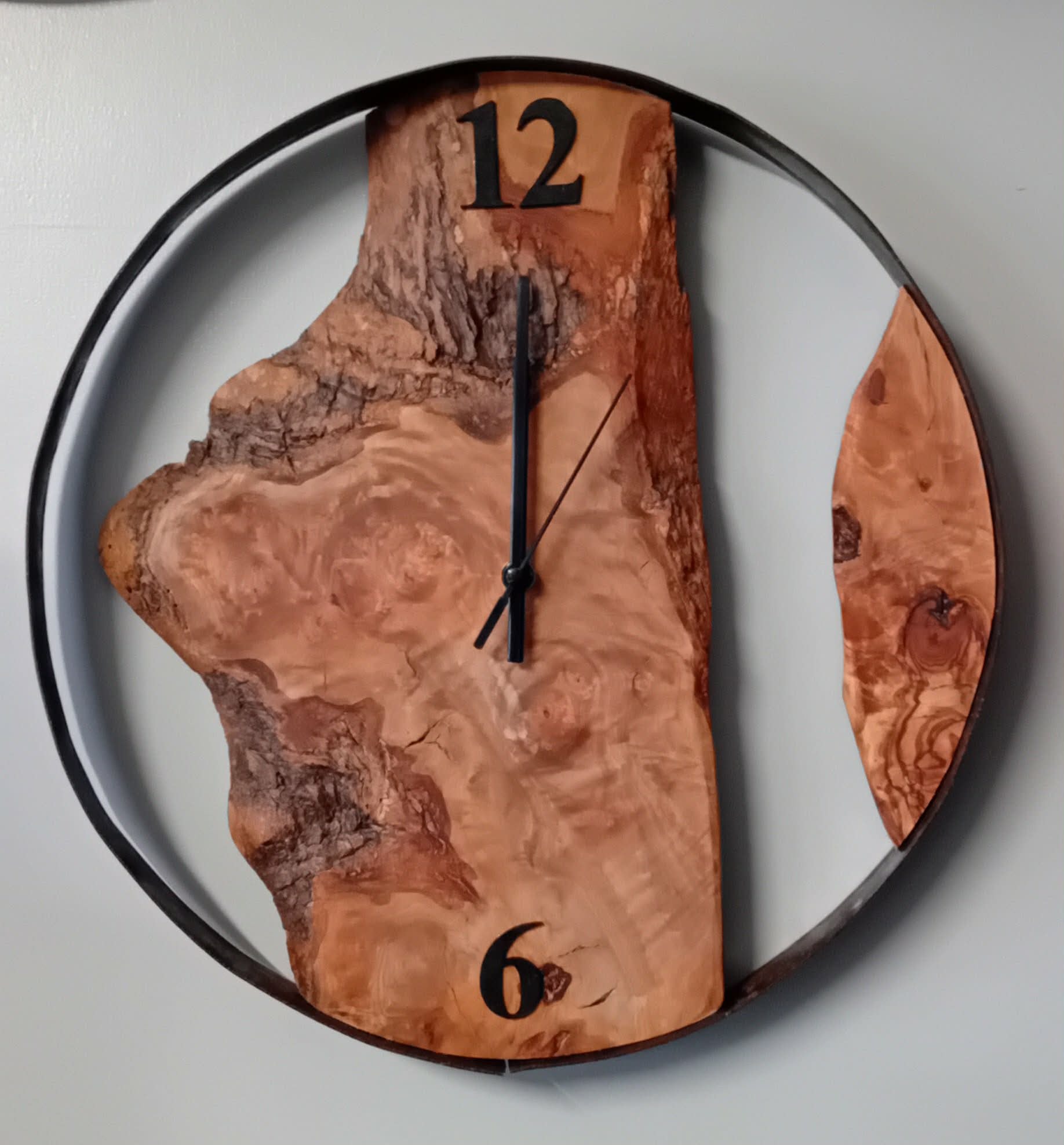 Handcrafted rustic wood wall clock